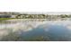 Scenic view of a serene community pond reflecting the sky and surrounding homes at 20925 Monza Loop, Land O Lakes, FL 34638