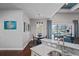 Light-filled breakfast nook off the kitchen, featuring pool views and stylish decor at 21604 Draycott Way, Land O Lakes, FL 34637