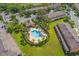 An aerial view showcasing community pool and landscaped surroundings at 2441 Hibiscus Bay Ln, Brandon, FL 33511