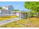 Large backyard with a covered parking, lush lawn, privacy fence, and mature trees at 2827 1St Ne St, St Petersburg, FL 33704