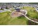 Neighborhood playground with covered play structures, swings, picnic tables and manicured lawns and landscaping at 4777 Ballantrae Blvd, Land O Lakes, FL 34638