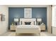 Inviting bedroom with a blue accent wall, cozy lighting and coordinated décor at 9360 Bonita Mar Dr, Parrish, FL 34219