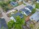 Aerial view of a residential neighborhood showcasing well-maintained homes, mature trees, and neat yards on a sunny day at 1030 11Th S Ave, St Petersburg, FL 33705