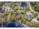 Expansive aerial shot of a beautiful estate nestled among lush greenery and serene lake views, a true oasis at 16119 Carencia Ln, Odessa, FL 33556