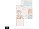 Detailed floor plan showing layout of a home including the garage, bedrooms, bathrooms, and living areas at 19106 Abercorn Pl, Lutz, FL 33558