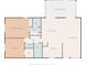 Detailed floorplan showing layout of the home featuring primary and secondary bedrooms, dining area, kitchen and living room at 2182 Corinne S Ct # C, St Petersburg, FL 33712
