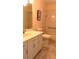 Bathroom featuring a shower-tub combo, toilet, and white vanity at 2221 Norwegian Dr # 43, Clearwater, FL 33763