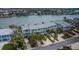 Stunning aerial view of waterfront condo with lush landscaping, parking, and serene water views at 2515 Bay Blvd # A, Indian Rocks Beach, FL 33785