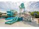 Fun splash pad featuring a slide, fountains, and interactive water features for enjoyment at 30900 Spruceberry Ct, Wesley Chapel, FL 33543