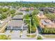 An aerial view highlighting the location and lush greenery surrounding this townhome at 410 S Church Ave, Tampa, FL 33609