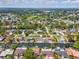 Aerial view showcasing waterfront properties with docks, surrounded by mature trees, highlighting the community's natural beauty at 1666 N Dakota Ne Ave, St Petersburg, FL 33703