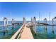 Waterfront dock with multiple boat lifts, providing easy access to the water and boating activities at 1695 Brightwaters Ne Blvd, St Petersburg, FL 33704