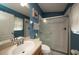 Bathroom with sink, and glass enclosed shower at 18150 Leamington Ln, Land O Lakes, FL 34638