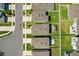 Aerial view of a neighborhood showing homes, backyards, and streets at 36541 Night Strawberry Ct, Dade City, FL 33525