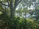 Backyard with a metal fence and a view of a lake at 704 Lemonwood Dr, Oldsmar, FL 34677
