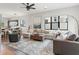 Stylish living room with comfortable seating, contemporary decor, and hardwood flooring at 907 Arlington N Ave, St Petersburg, FL 33705