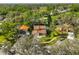 Aerial view of a neighborhood with mature trees and landscaping surrounding well-maintained homes at 2812 Ormandy Ct, Tampa, FL 33618