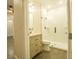 Bright bathroom features a vanity, stylish lighting, and frameless glass shower at 35150 Roth Ln, Dade City, FL 33525