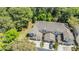 Aerial view of residential townhomes surrounded by mature trees and beautiful landscaping on a sunny day at 3621 Country Pointe Pl, Palm Harbor, FL 34684