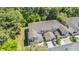 Aerial view of townhomes surrounded by lush trees and landscaping, and a parked car at 3621 Country Pointe Pl, Palm Harbor, FL 34684