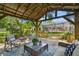 Relaxing covered patio with comfortable seating, perfect for entertaining or enjoying the outdoors at 506 Crystal Grove Blvd, Lutz, FL 33548