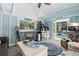 Stylish living room with modern furnishings, wet bar, and doors opening to the pool area at 5127 29Th S Ave, Gulfport, FL 33707