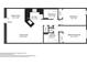 Detailed floor plan highlighting the layout of a 685 sq ft home, including two bedrooms, bathrooms, and a living room at 701 Mirror Lake N Dr # 119, St Petersburg, FL 33701