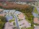 Aerial view of homes with lush landscaping and street view in a serene community at 7441 Trovita Rd, Land O Lakes, FL 34637