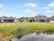 Backyard view showing the lake and several houses at 810 Fern Leaf Dr, Ruskin, FL 33570