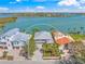 Overhead view of waterfront community showcasing serene bay views from a private residence at 931 Inlet Cir, Venice, FL 34285