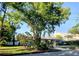 Inviting single-story home exterior with mature trees and lush green lawn showcasing curb appeal at 3217 W Lawn Ave, Tampa, FL 33611