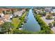 Beautiful aerial view of canal featuring boat docks in waterfront residential neighborhood at 4316 Sunray Ct # 34, Tampa, FL 33615