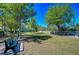 Grassy community dog park with benches and trees for shade, perfect for furry friends to play at 5325 Thistle Field Ct, Wesley Chapel, FL 33545