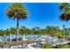 Expansive community pool area with abundant seating and palm trees at 5325 Thistle Field Ct, Wesley Chapel, FL 33545