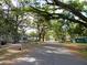 Scenic street view with mature trees forming a canopy over the road and charming homes at 851 Easy St, Brooksville, FL 34601