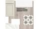 Image showcasing selected interior finishes including cabinet door, countertops, floor tiles, and marble slab at 11884 Richmond Trl, Parrish, FL 34219