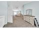 Large main bedroom featuring soft blue walls, neutral carpet, and stylish furnishings, offering a tranquil and relaxing ambiance at 13122 Prestwick Dr, Riverview, FL 33579