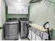 Functional laundry room with a front loading washer and dryer set and ample storage at 138 17Th N Ave, St Petersburg, FL 33704