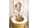 Close-up of a vanity featuring a gold vessel sink and matching fixtures at 1860 N Fort Harrison Ave # 301, Clearwater, FL 33755