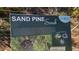 Informative Sand Pine Scrub sign detailing native plants, such as hog plum and gopher tortoise at 2047 Indigo Dr, Clearwater, FL 33763
