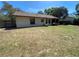 Large backyard with lawn, screened patio, and partial fencing; perfect for outdoor activities at 3257 Bluestone Ave, Spring Hill, FL 34609
