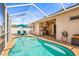 Backyard pool with a screened enclosure and outdoor kitchen, perfect for entertaining and enjoying the Florida sunshine at 4517 Havelocke Dr, Land O Lakes, FL 34638