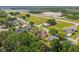 Aerial view of a residential neighborhood with tree lined streets and well-kept lawns at 4555 Debbie Ln, Lutz, FL 33559