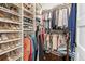 Organized walk-in closet with shelving for shoes and hanging rods for clothing at 7417 S Morton St, Tampa, FL 33616