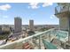 City view from balcony with chairs overlooking river and skyline views at 777 N Ashley Dr # 2610, Tampa, FL 33602