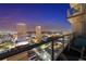 Balcony overlooking the cityscape at night with buildings lit up at 777 N Ashley Dr # 2610, Tampa, FL 33602