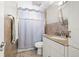 Cozy bathroom featuring a vanity and a shower and tub combo at 8766 91St St, Seminole, FL 33777