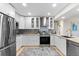 A well-equipped kitchen showcasing stainless steel appliances, attractive cabinetry, and backsplash at 201 W Laurel St # 702, Tampa, FL 33602