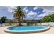 Community pool with palm tree at 225 Country Club Dr # 1104, Largo, FL 33771