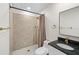 Elegant bathroom with tiled walk-in shower, modern fixtures, and sleek vanity for a luxurious feel at 3409 W El Prado Blvd, Tampa, FL 33629